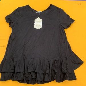 Altar’d State NWT black ruffle t-shirt
